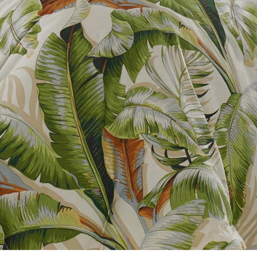 Tommy Bahama Leafy Green and Cream Duvet Cover - Picture 6 of 12